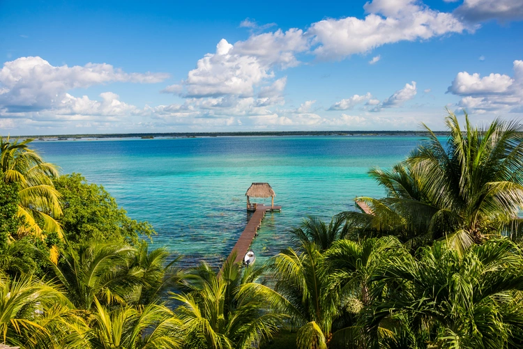 Bacalar Lake at caribbean. Quintana Roo Mexico, Riviera Maya