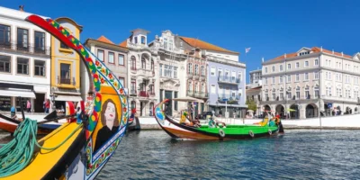 Aveiro is known as the Venice of Portugal thanks to its network of canals navigated by gondola-like boats.