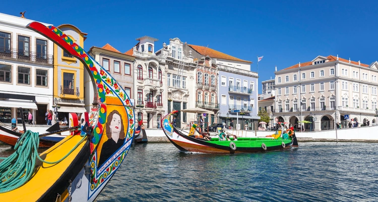 Aveiro is known as the Venice of Portugal thanks to its network of canals navigated by gondola-like boats.