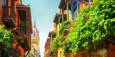 Traditional balconies in Cartagena