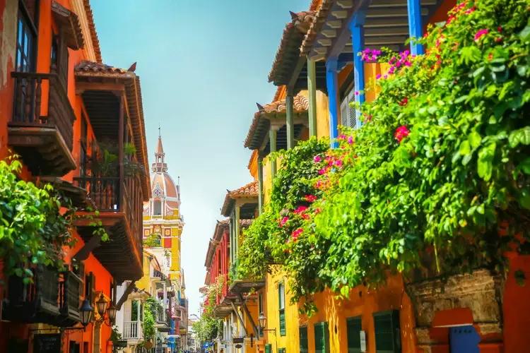 Traditional balconies in Cartagena