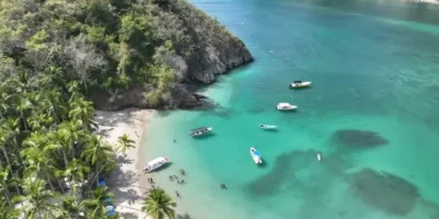Aerial view of the coast of Costa Rica.