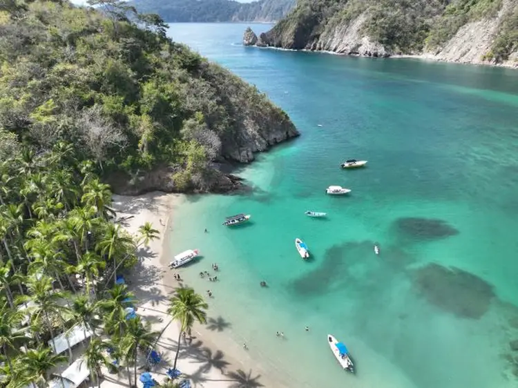 Aerial view of the coast of Costa Rica.