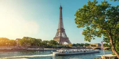 View of the Eiffel Tower in Paris, France