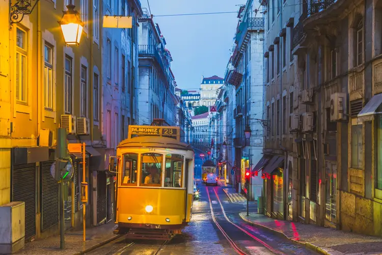 Streetcar in Lisbon, Portugal